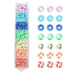 658Pcs 7 Colors Handmade Polymer Clay Beads