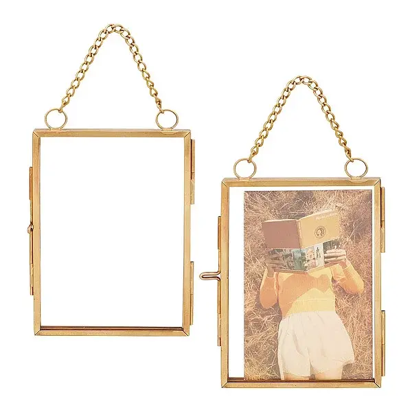 Glass Rectangle Wall Hanging Photo Frame