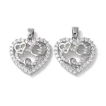 Rack Plating Brass Micro Pave Cubic Zirconia Pendants