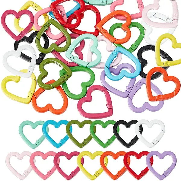26Pcs 13 Colors Zinc Alloy Spring Gate Rings
