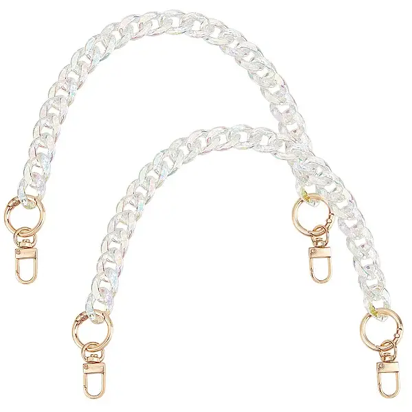 2Pcs Resin Curb Chain Bag Extension Chains