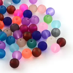 Transparent Frosted Glass Beads