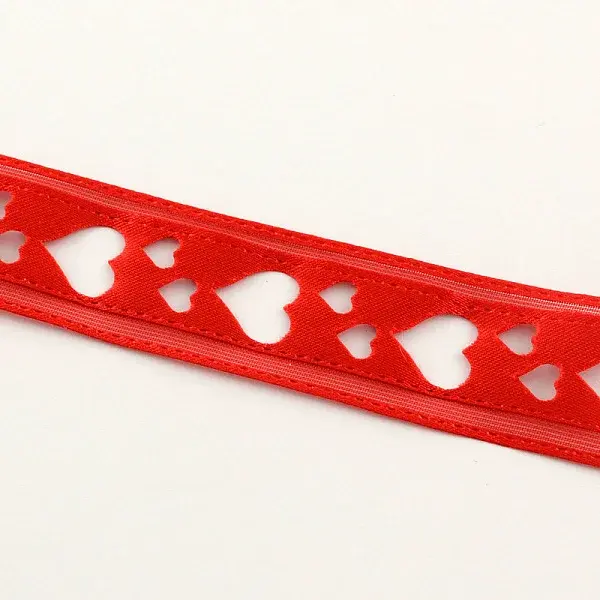 Heart Pattern Single Face Satin Ribbon