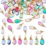 80Pcs 8 Colors Glass Pendants