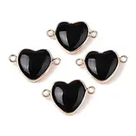 Natural Obsidian Love Heart Pendants