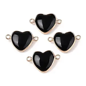 Natural Obsidian Love Heart Pendants