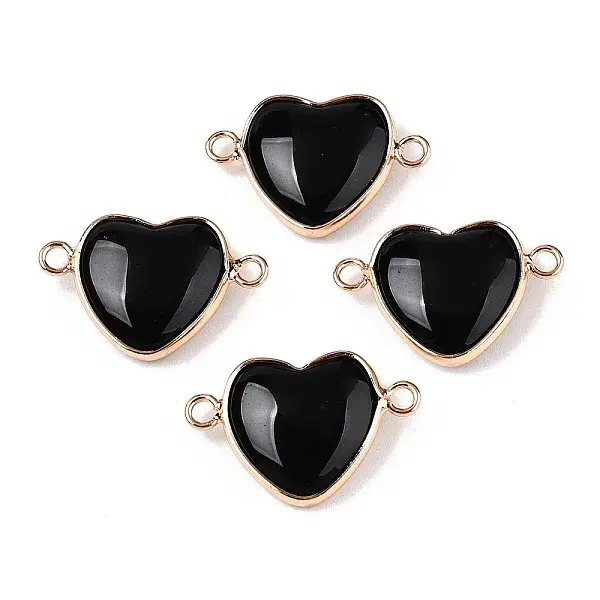 Natural Obsidian Love Heart Pendants