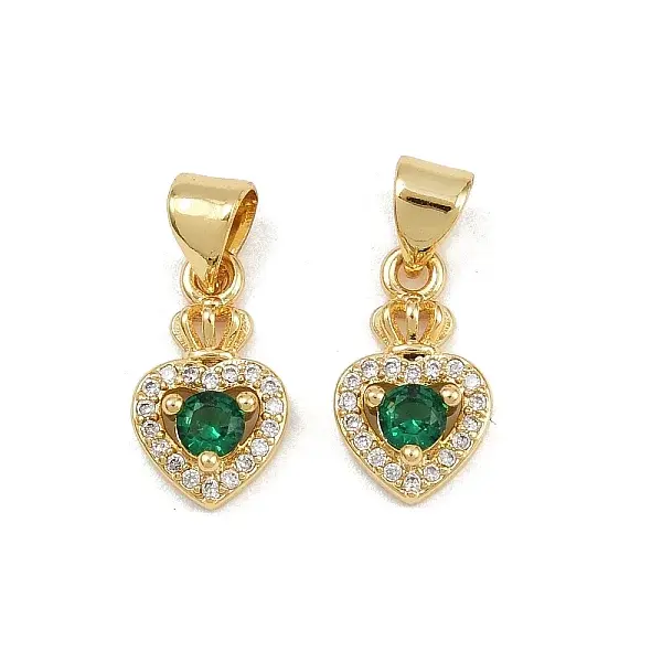 Brass Micro Pave Cubic Zirconia Charms