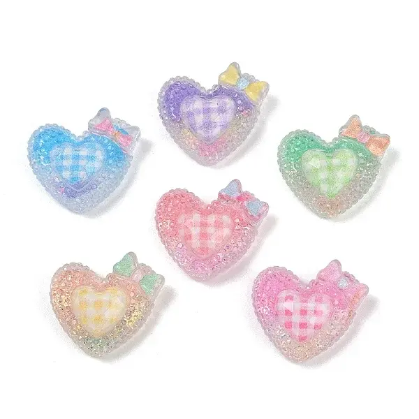 Opaque Resin Heart Cabochons