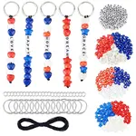 Independence Day DIY Acrylic Heart & Star Beads Keychain Making Kits