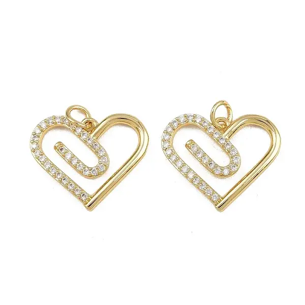 Brass Micro Pave Clear Cubic Zirconia Pendants