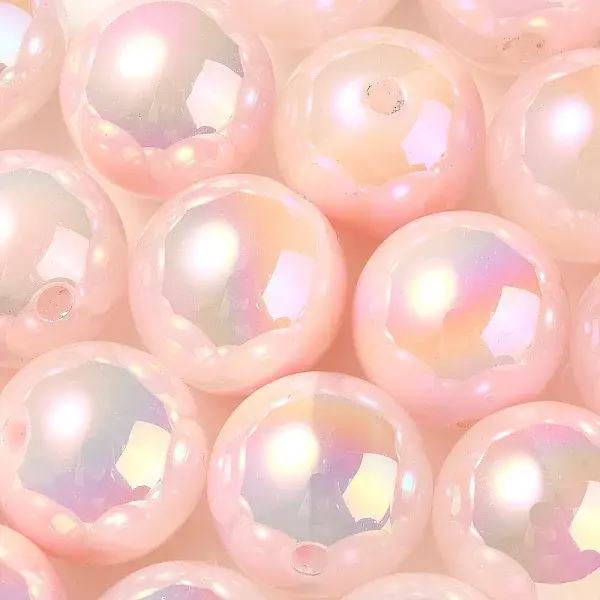 UV Plating Rainbow Iridescent Opaque Acrylic Beads
