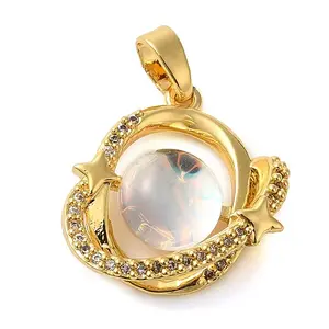 Brass Micro Pave Cubic Pendants