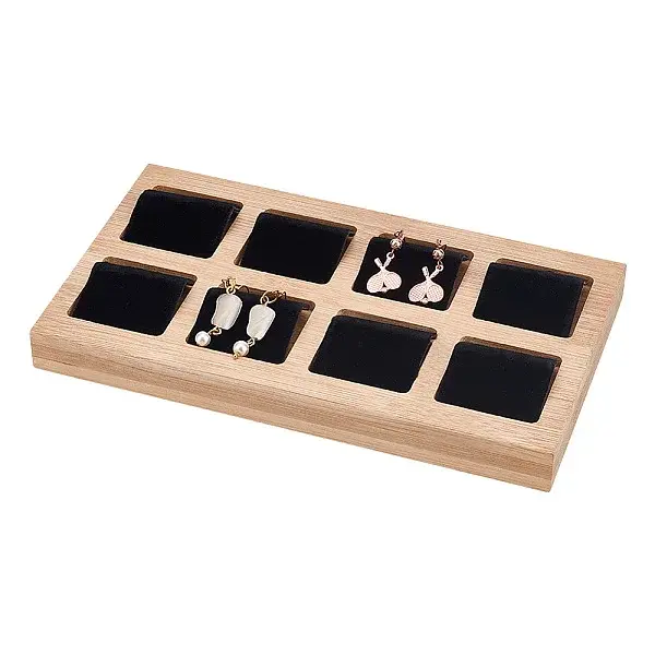 8-Grid Wood Earring Display Board