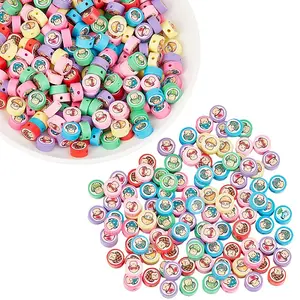 400Pcs Printed Handmade Polymer Clay Beads
