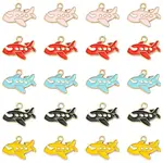 25Pcs 5 Colors Alloy Enamel Pendants