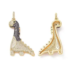 Brass Micro Pave Cubic Zirconia Pendants