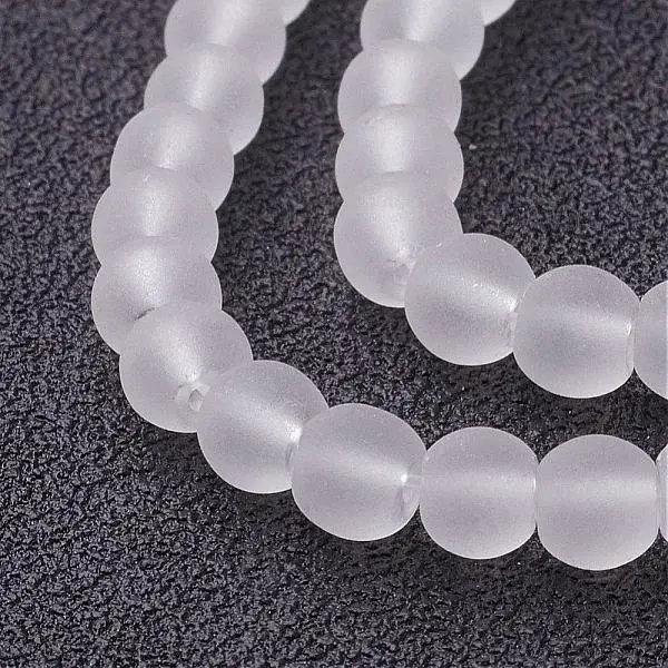 Baking Paint Transparent Glass Bead Strands