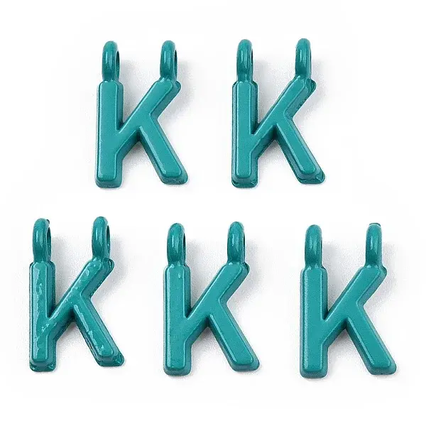 Rack Plating Spray Painted Alloy 2-Loop Link Pendants