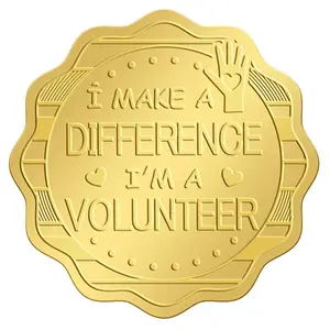 Plastic Self Adhesive Gold Foil Embossed Stickers