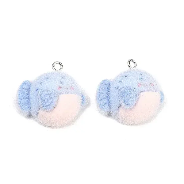 Flocking Opaque Resin Pendants