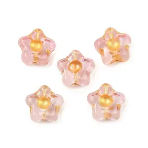 Electroplate and Golden Metal Enlaced Glass Beads