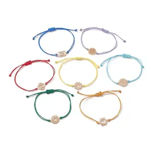 7Pcs 7 Style Alloy Chakra Link Bracelets Set