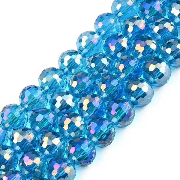 Electroplate Transparent Glass Beads Strands