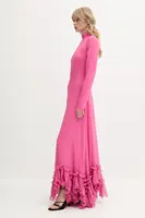 Šaty Rotate růžová barva, maxi, 113977504