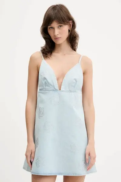 Džínové šaty Rotate modrá barva, mini, 1140641468