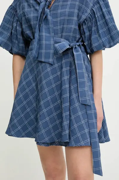 Sukně Answear.LAB modrá barva, mini, áčková