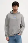 Mikina Calvin Klein pánská, šedá barva, s kapucí, s potiskem, LV04RC286G