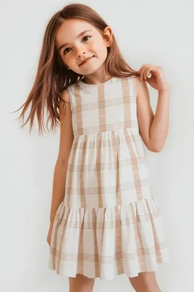 Dětské lněné šaty Mayoral béžová barva, mini, 3922