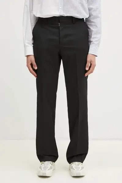 Kalhoty MM6 Maison Margiela pánské, černá barva, jednoduché, SH0KA0035
