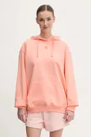 Bavlněná mikina adidas Originals Essential dámská, oranžová barva, s kapucí, hladká, JJ3499
