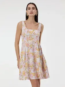 Světle růžové vzorované dámské šaty ORSAY