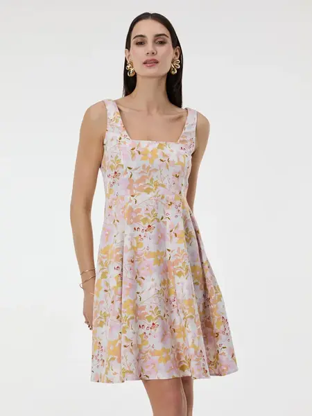 Světle růžové vzorované dámské šaty ORSAY