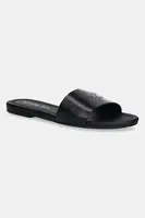 Pantofle Calvin Klein Jeans FLAT SANDAL SLIDE MG dámské, černá barva, YW0YW01697