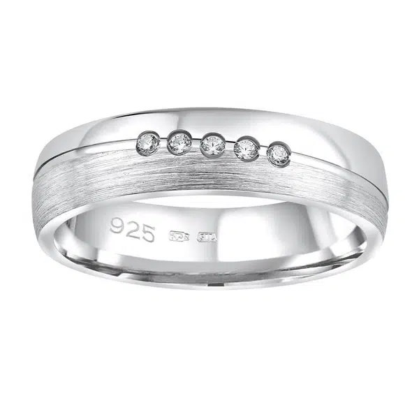 Silvego Snubní stříbrný prsten Presley pro ženy QRZLP012W 48 mm
