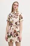 Šaty Desigual MONICAWHITE béžová barva, mini, 25SWVW13
