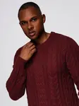 Ombre Elegant men's sweater with interesting weave - maroon