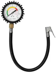 MDtools Pneuměřič analogový, 0 - 10 bar, hadička 310 mm