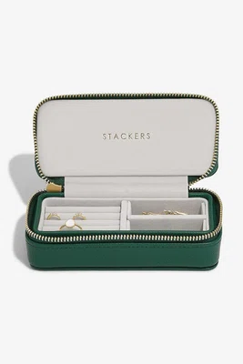 Cestovní krabička na šperky Stackers zelená barva