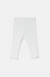Dětské legíny United Colors of Benetton bílá barva, hladké, 3F1AGF04K