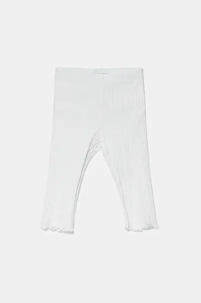 Dětské legíny United Colors of Benetton bílá barva, hladké, 3F1AGF04K