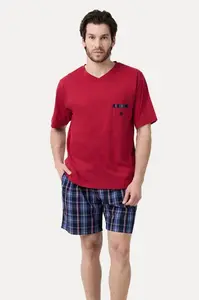 Pánské pyžamo krátké ALBERTO XXL Červená