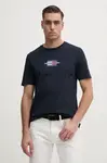 Bavlněné tričko Tommy Hilfiger tmavomodrá barva, s potiskem, MW0MW38636
