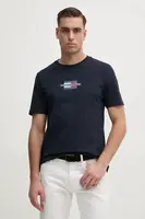 Bavlněné tričko Tommy Hilfiger tmavomodrá barva, s potiskem, MW0MW38636