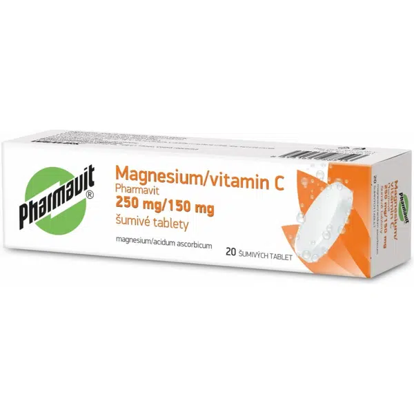 Magnesium a vitamin C Pharmavit 250mg 20 šumivých tablet