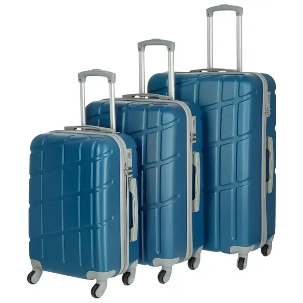 Cestovní plastový kufr Ormi Dakota velikost SADA, modrý